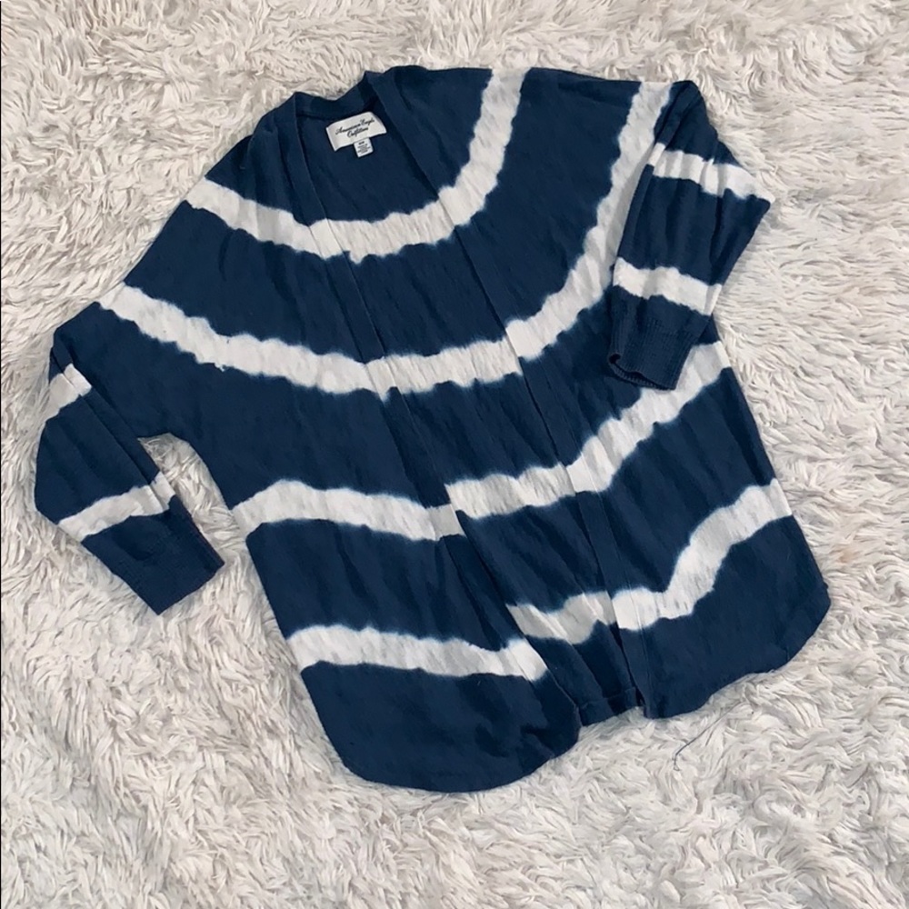 Blue and White Tie Dye Cardigan